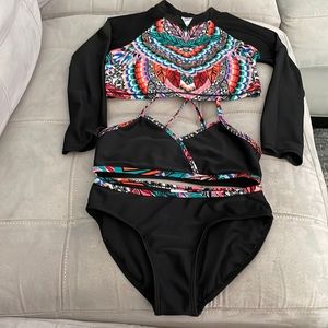 3 piece girls art class bathing suit size 10/12